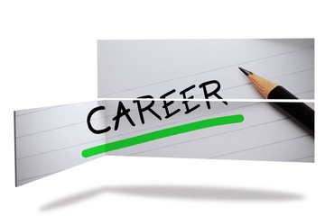 Career in handwriting on abstract screen