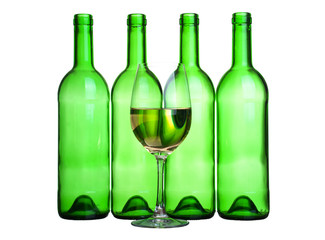 White wine concept on the isolated background