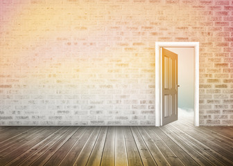 Door opening showing blue sky