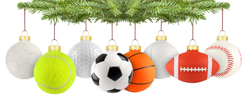 christmas balls of sport row
