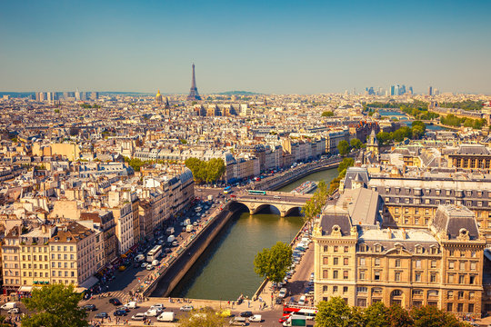 Fototapeta Aerial view of Paris
