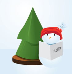 Cute illustration of a snowman