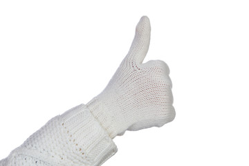 Hand with white glove saying Ok