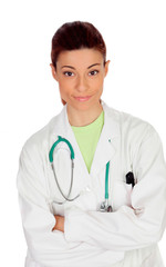 Fototapeta premium Young doctor woman smiling
