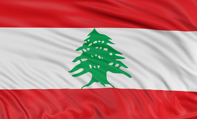 3D flag of Lebanon