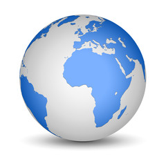 White and Blue globe