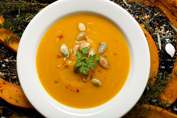 Pumpkin, creamy soup