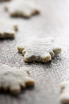 Poppy Seed Shortbread Star Cookies