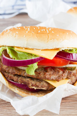 Big burger close up