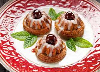 Bundt cake with cherry