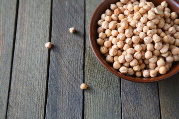 chickpeas in a ceramic bowl