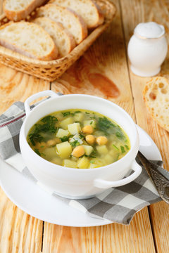 fresh potato soup with chickpeas