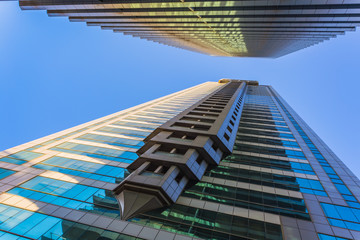Naklejka premium Modern skyscrapers, Sheikh zayed road