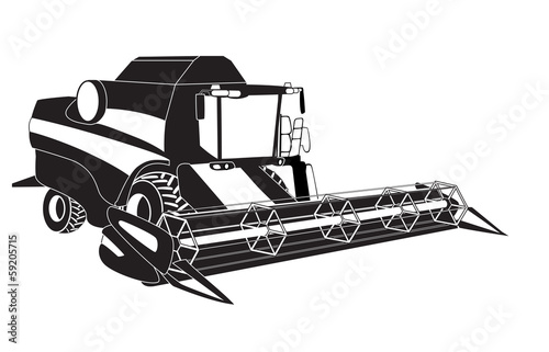 Download "Grain harvester combine. Vector illustration." fichier ...