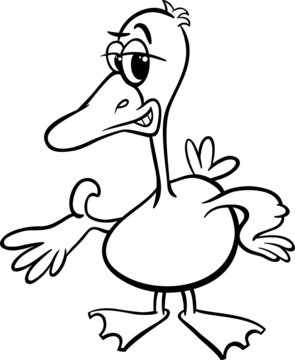 Duck Or Goose Cartoon Coloring Page