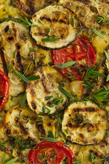 Closeup zucchini quiche