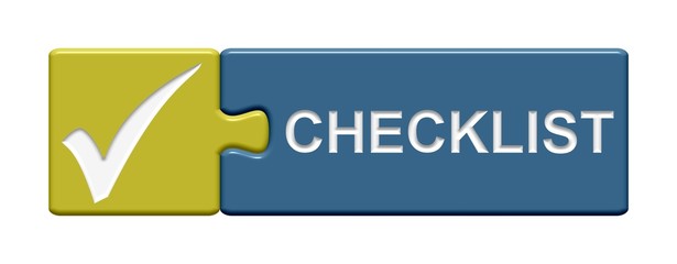 Puzzle-Button gold blau: Checklist