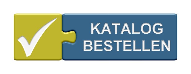 Puzzle-Button gold blau: Katalog bestellen