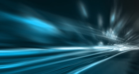 Light blurred car on the city 