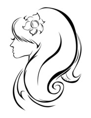 Beautiful girl silhouette