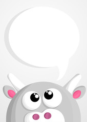 Cute cartoon cow with speech bubble