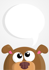 Cute cartoon dog with speech bubble