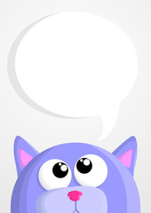 Cute cartoon cat with speech bubble