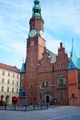 Market Square and the Town Hall in Wroclaw, Poland