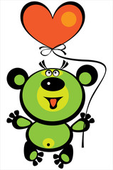 colored cute teddy bear on white background