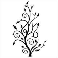 Abstract tree silhouette. tattoo. Vector