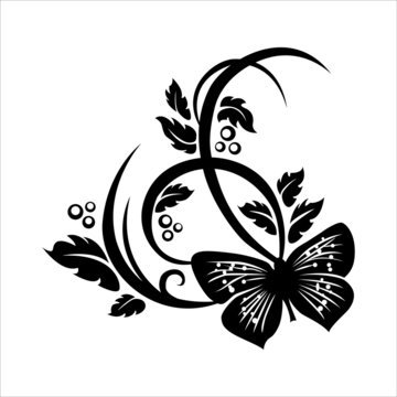 A tattoo of a flower 5. Vector
