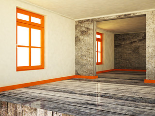 empty room in grunge colors