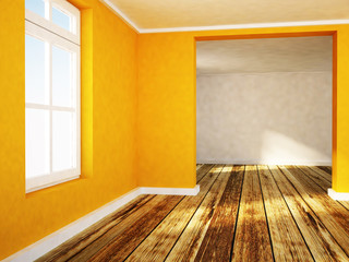 a doorway and a window