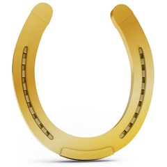 3d golden horseshoe lucky symbol