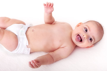 Baby in diapers