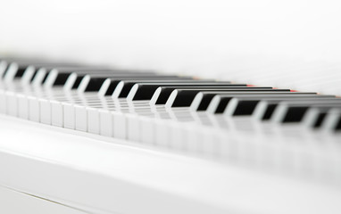 Close up of piano keyboard