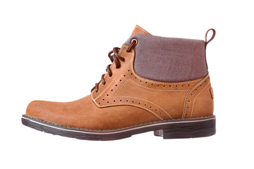 Safety shoes brown isolated on white background