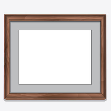 Wood photo frame isolated on white