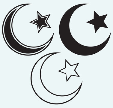 Religious Islamic Star and Crescent
