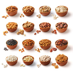Nuts family with clipping path