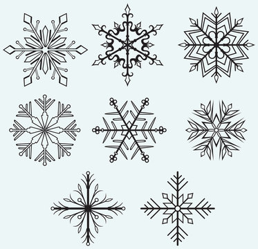Snowflake winter isolated on blue background