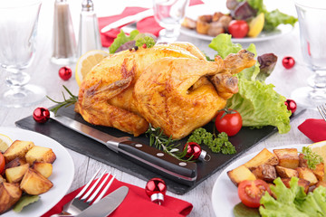 roasted chicken and vegetables