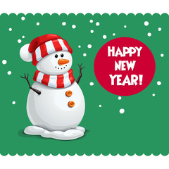 Christmas card with snowman