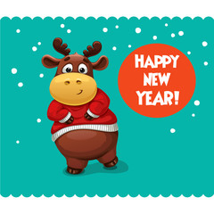 Christmas card with deer