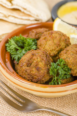 Falafel - Middle Eastern chickpea and fava beans fried balls.