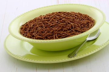 Delicious bran cereal breakfast