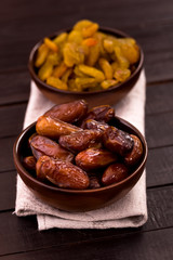Bowl of dates still-life