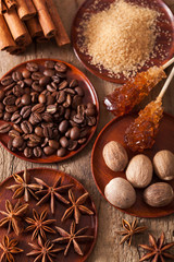 spices cinnamon anise nutmeg rock sugar coffee