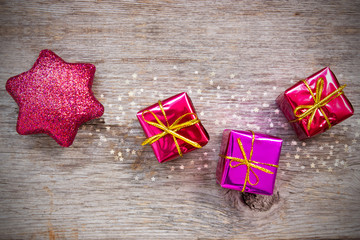 Christmas star and gifts