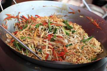 Preparation of thai noodles